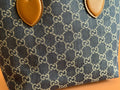 SMALL TOTISSIMA REVERSIBLE TOTE 22 IN DARK BLUE DENIM ONE SIDE BLUE SUEDE