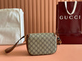 SMALL HORSEBIT 1955 SHOULDER BAG 20 IN BEIGE AND DARK BROWN NEW GG MONOGRAM CALFSKIN