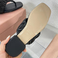 Flip-Flops Black Color Leather Stylized
