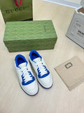 GG INTERLOCKING G SNEAKER BLUE WHITE CALFSKIN AND FABRIC