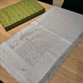 JACQUARD SILK WOOL SHAWL 140 CM SILVER GRAY 401259
