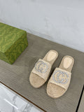 GG INTERLOCKING G ESPADRILLE CREAM FABRIC