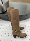 JUSTINE BOOT 6 CM IN CHOCOLATE BROWN SUEDE