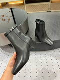 HOMMAGE ANKLE BOOT 5 CM IN BLACK CALFSKIN