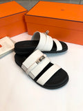 GABRIEL SANDAL MULE IN WHITE CALFSKIN