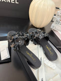 FLAT MULE 15 MM IN BLACK CALFSKIN