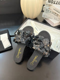 FLAT MULE 15 MM IN BLACK CALFSKIN