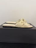 LACE MULE 2 CM IN WHITE CREAM LAMBSKIN