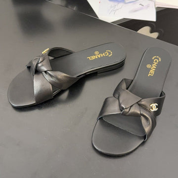 LACE MULE 2 CM IN BLACK LAMBSKIN