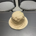 KNITTED BUCKET HAT IN BEIGE COTTON AND LAMB FUR 420922