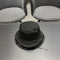 KNITTED BUCKET HAT IN BLACK COTTON AND LAMB FUR 420923