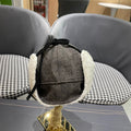 KNITTED TRAPPER HAT IN GRAY WOOL 439525
