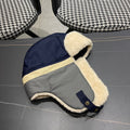 TRAPPER HAT IN DENIM BLUE SUEDE AND RABBIT FUR 439535