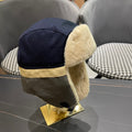 TRAPPER HAT IN DENIM BLUE SUEDE AND RABBIT FUR 439535