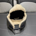 TRAPPER HAT IN DENIM BLUE SUEDE AND RABBIT FUR 439535