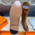 KNEE HIGH BOOTS IN BRONZE BROWN CALFSKIN