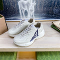 GG COUPLE TRAINER WHITE CALFSKIN WITH LEMON ICON