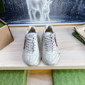 GG COUPLE TRAINER WHITE CALFSKIN WITH LIP ICON