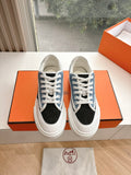 GET SNEAKER IN BLACK MIX LIGHT BLUE CANVAS AND CALFSKIN