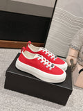 LACE-UP SNEAKERS IN CHERRY RED CANVAS