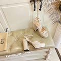 GG HORSEBIT PLATFORM SANDAL IN WHITE SHEEPSKIN