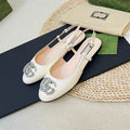 GG Double G patent leather slingback ballet flats Glossy White