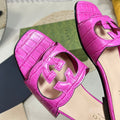 GG Cut Out Slide Sandals Pink