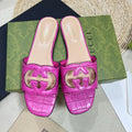 GG Cut Out Slide Sandals Pink