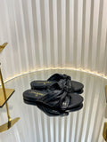 LACE SANDALS IN BLACK CALFSKIN
