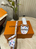 FLAT MULES IN WHITE MONOGRAM LAMBSKIN