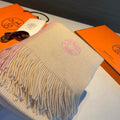 KNIT SCARF 180 IN LIGHT PINK MIX WHITE CASHMERE