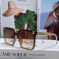 SQUARE SUNGLASS 581368 IN BEIGE ACETATE