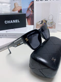 SQUARE SUNGLASSES 632697 IN BLACK ACETATE