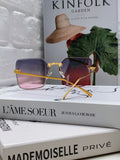 FIRST CRYSTAL SQUARE FRAME SUNGLASSES FE4082US IN METAL