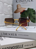 FIRST CRYSTAL SQUARE FRAME SUNGLASSES FE4082US IN METAL