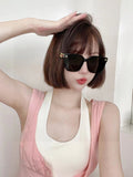 EMBOSSED LOGO BUTTERFLY FRAME SUNGLASSES 576876 IN ACETATE