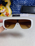 SQUARE SUNGLASSES CH5495 IN WHITE ACETATE BROWN LENSES