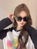 SQUARE SUNGLASSES 632033 IN BLACK ACETATE BLACK LENSES