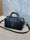 SMALL TRAVEL BAG 31 IN BLACK QUILTED LAMBSKIN GOLD HARDWARE