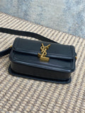 SOLFERINO SMALL SATCHEL 19 IN BLACK CALFSKIN GOLD HARDWARE
