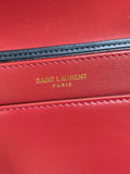 SOLFERINO SMALL SATCHEL 19 IN SCARLET RED CALFSKIN GOLD HARDWARE