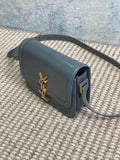 SOLFERINO SMALL SATCHEL 19 IN DARK GREY CALFSKIN GOLD HARDWARE