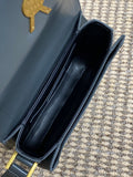 SOLFERINO SMALL SATCHEL 19 IN DARK GREY CALFSKIN GOLD HARDWARE