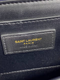 SOLFERINO SMALL SATCHEL 23 IN INDIGO BLUE CALFSKIN GOLD HARDWARE