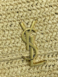 SOLFERINO MEDIUM CROSSBODY BAG 23 IN BEIGE MIX BROWN RAFFIA
