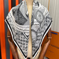 SQUARE SILK SCARF MALLES MERVEILLEUSES 90 CM BLACK MIX WHITE 399997