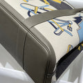 GARDEN PARTY 36 IN IVORY YELLOW BLUE TOILE H CANVAS ETOUPE CALFSKIN EQUESTRIAN HARNESS PRINT