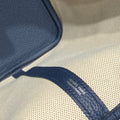 GARDEN PARTY 36 IN NAVY CREAM TOILE H CANVAS BLUE MARINE CALFSKIN ABSTRACT BEAR FACE PRINT
