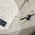 STEEPLE 28 BAG IN OFF-WHITE H CANVAS AND BLACK SWIFT CALFSKIN