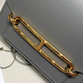 HM ROULIS 18 MINI BAG IN DARK GREY CALFSKIN GOLD-TONE HARDWARE